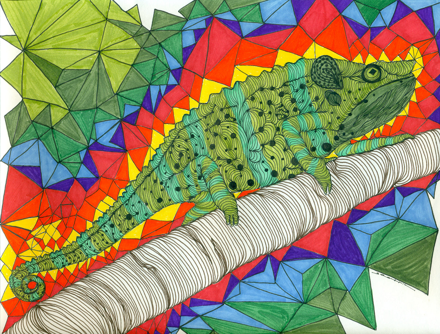 Niruldan le caméléon - Impression d'art