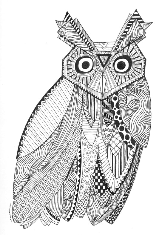 Búho - Obra de arte original
