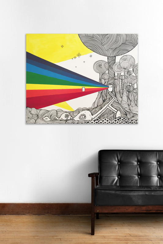Iluminando - Pintura grande original
