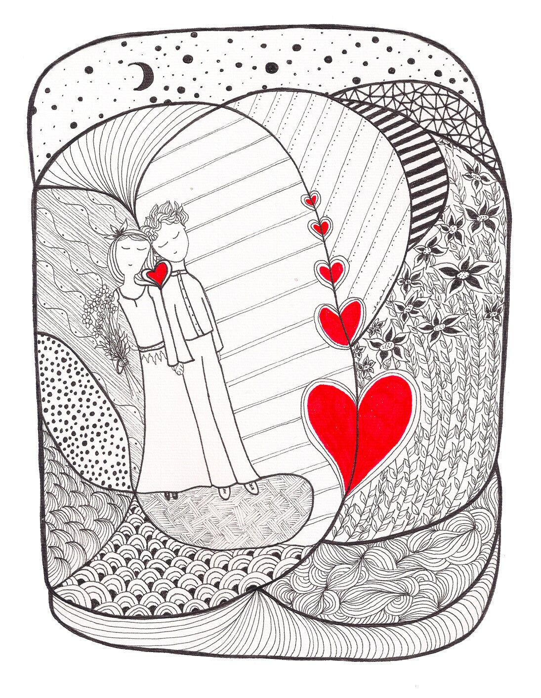 Amants dans un rêve - Impression d'art