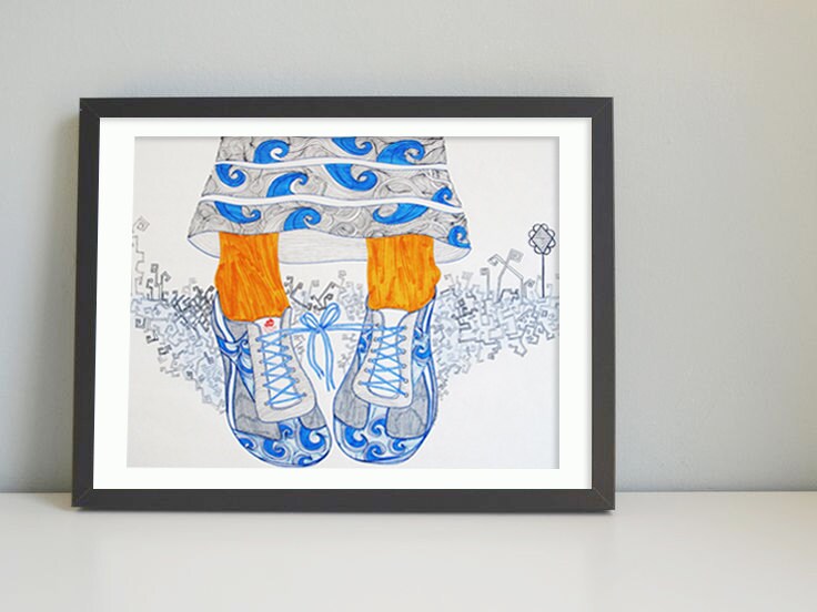 Chaussures bleues - Impression d'art