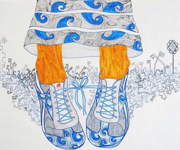 Chaussures bleues - Impression d'art